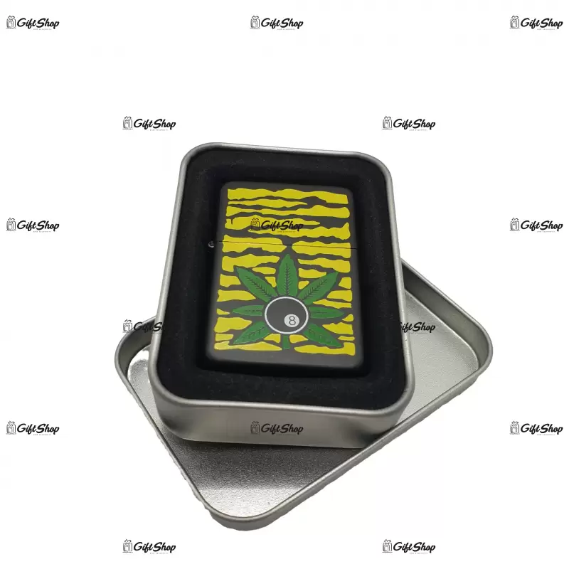 Marijuana black, bricheta gen zippo metalica model 5